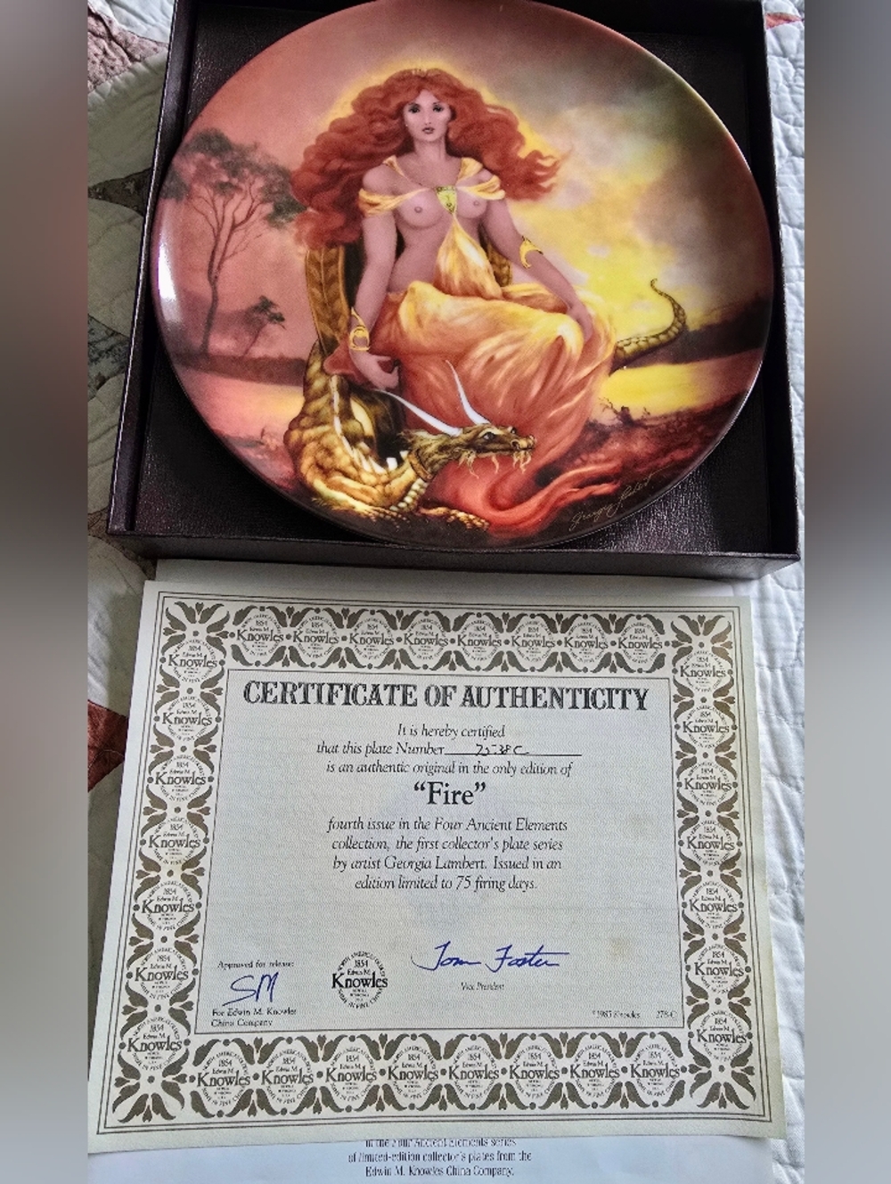 Knowles-The Four Ancient Elements Collector Plates by Georgie Lambert - Picture 5 of 6